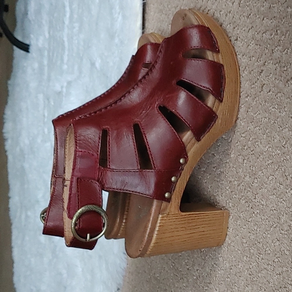 Dansko Women's Red Leather Sandals